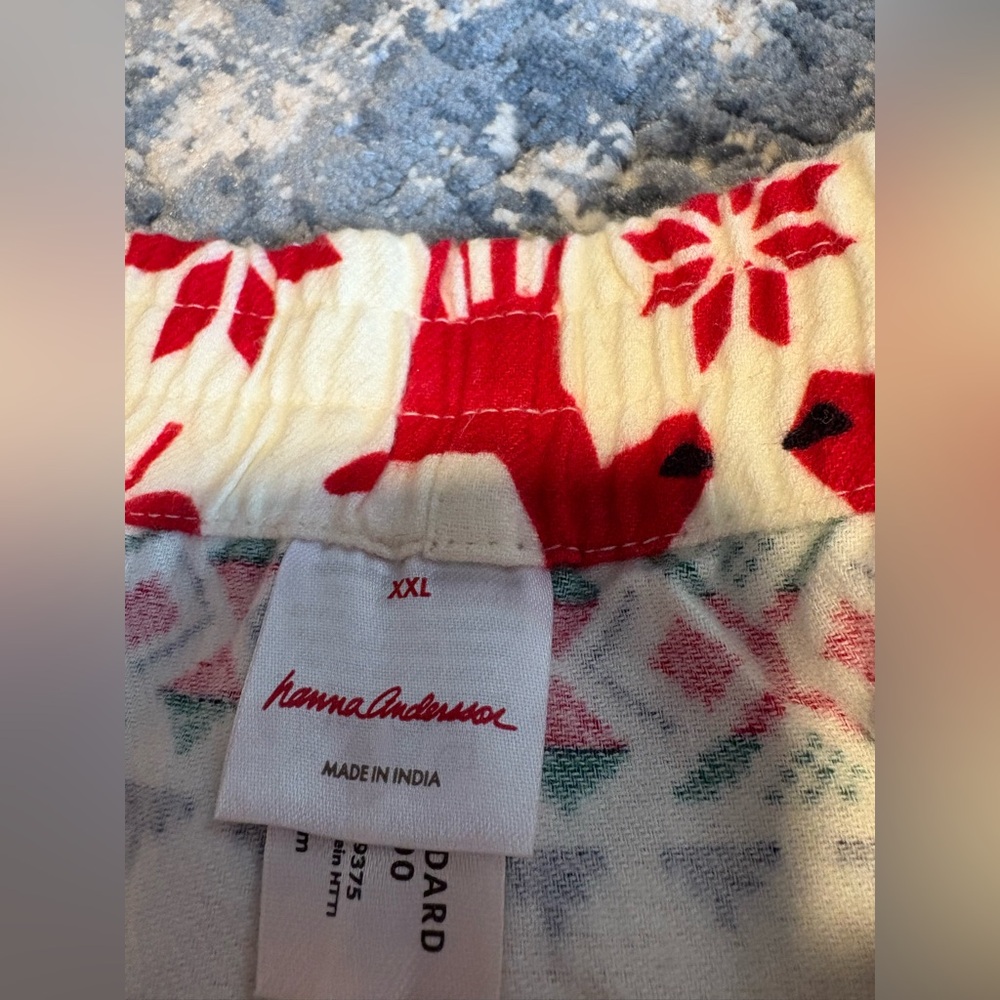 Hanna Andersson Red & White Reindeer Print Sweatpants Pajama Set - Picture 5 of 8